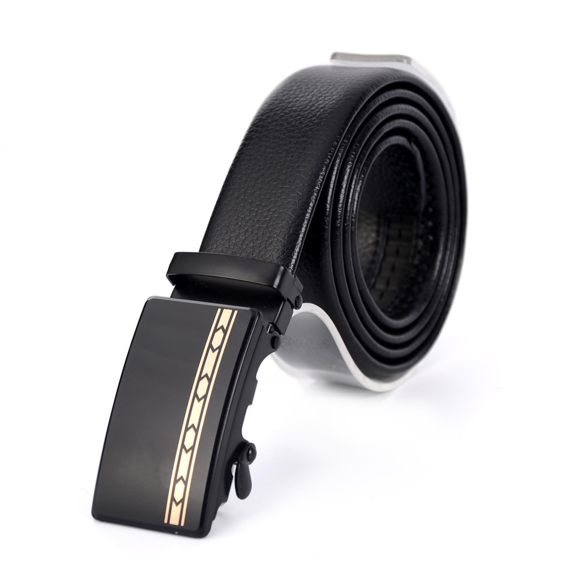 Belt Men's Automatic Buckle Belt Mirror Acrylic Iron Button Men's Business Casual Belt - Heritage cosmetics and beauty care