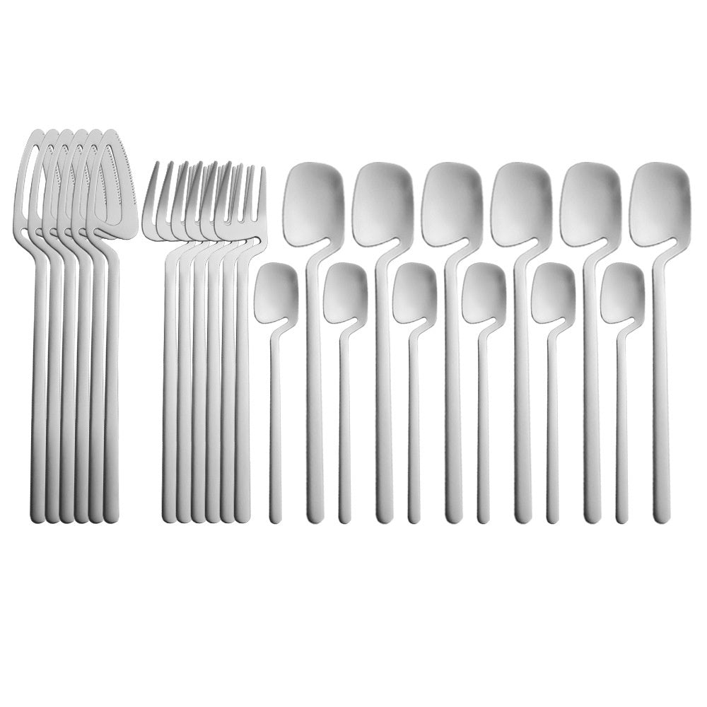 24 Piece Set Of Stainless Steel Cup Hanging Tableware - Heritage cosmetics and beauty care