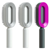 Self Cleaning Hair Brush For Women One-key Cleaning Hair Loss Airbag Massage Scalp Comb Anti-Static Hairbrush - Heritage cosmetics and beauty care