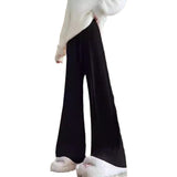 Sunken Stripe Knitted Wide Leg Women's Straight-leg Pants - Heritage cosmetics and beauty care