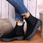 Women Ankle Boots Solid Color Chunky Boots Autumn Winter Platform Shoes - Heritage cosmetics and beauty care