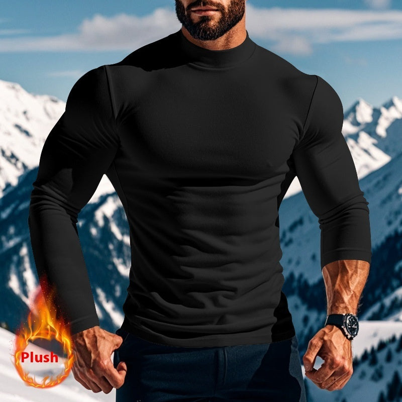 Bottoming Slim-fit Half Turtleneck Men's Top - Heritage cosmetics and beauty care