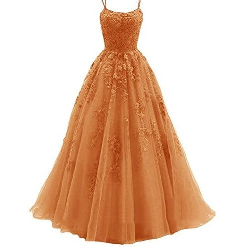 Camisole Ball Gown Long Tulle Lace Party Evening Gown - Heritage cosmetics and beauty care