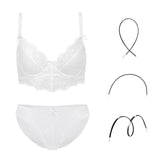 Fashion Transparent Women Bra And Panties Set Embroidery Lingerie Plus - Heritage cosmetics and beauty care