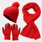 Three Piece Set Of Autumn And Winter Hats, Scarves, Gloves - Heritage cosmetics and beauty care