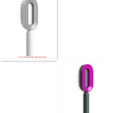 Self Cleaning Hair Brush For Women One-key Cleaning Hair Loss Airbag Massage Scalp Comb Anti-Static Hairbrush - Heritage cosmetics and beauty care