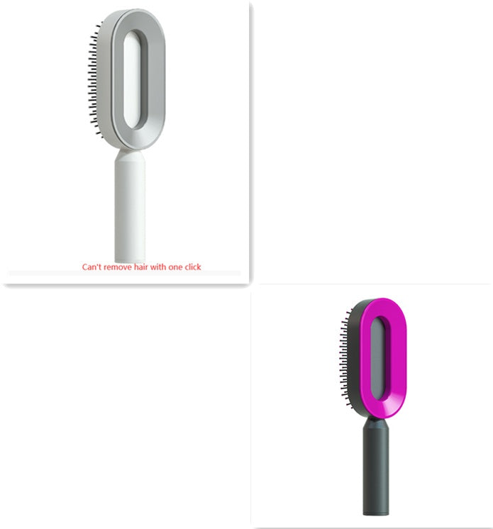 Self Cleaning Hair Brush For Women One-key Cleaning Hair Loss Airbag Massage Scalp Comb Anti-Static Hairbrush - Heritage cosmetics and beauty care