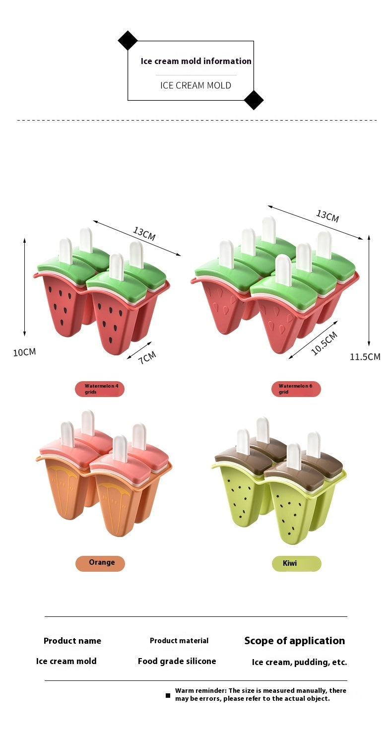 Cartoon 4 Grid Diy Ice Cream Fruit Ice Mold - Heritage cosmetics and beauty care