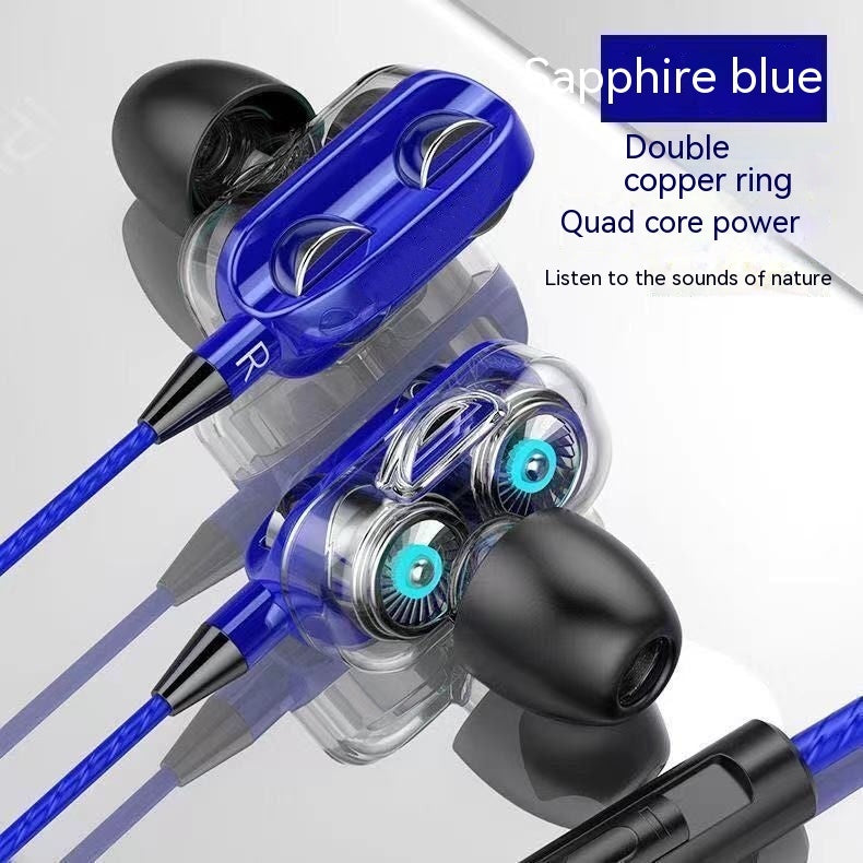 Quad-core Dual-moving Coil Dual-speaker Earphone In-ear Heritage cosmetics and beauty care