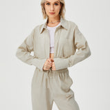 Women Two Piece Outfits For Women Long Sleeve Button Down Wide Leg Loungewear Pajama Set - Heritage cosmetics and beauty care