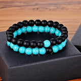 A Set Of Couple Bracelets Natural Stone Yoga Beaded Bracelets - Heritage cosmetics and beauty care