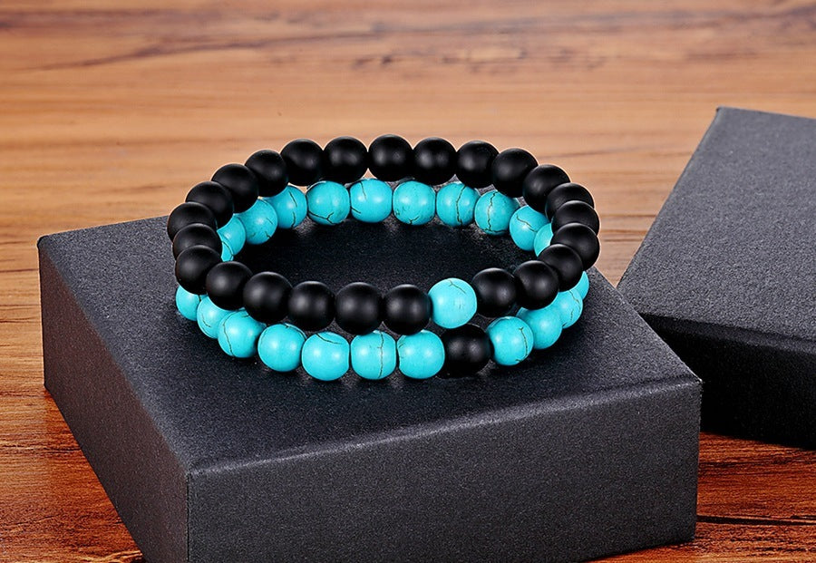 A Set Of Couple Bracelets Natural Stone Yoga Beaded Bracelets - Heritage cosmetics and beauty care