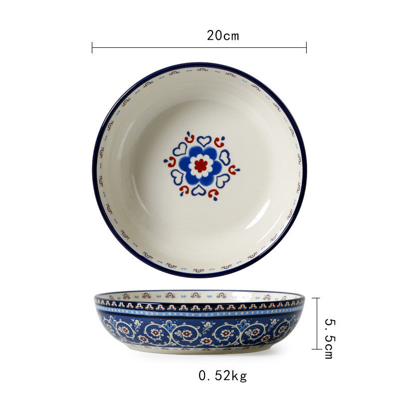 Ceramic Tableware Pastoral Style Home Plate Dinner Plate - Heritage cosmetics and beauty care