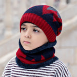 Children's Hats For Autumn And Winter New Boys' Hats And Bibs Set Korean Letters Knitted Hedging Warm Woolen Caps - Heritage cosmetics and beauty care