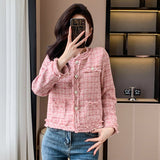 Classic Style Tweed Cardigan Coat For Women