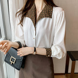 Women's Shirts All-match Retro Hong Kong Style Temperament Shirt Long-sleeved Tops Heritage cosmetics and beauty care