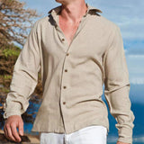 Men's Solid Color Printing Casual Shirt Cardigan - Heritage cosmetics and beauty care