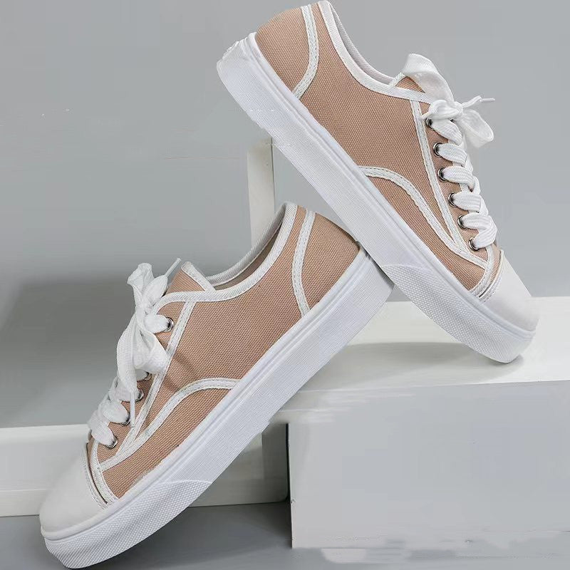 Women's Solid Color Flat Platform Sneakers - Heritage cosmetics and beauty care