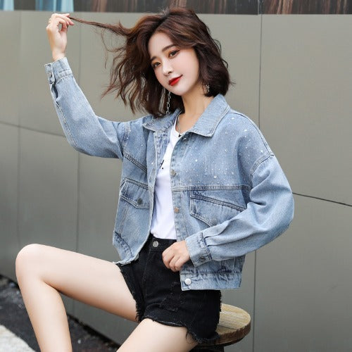 Real Shot Casual Denim Jacket Women Loose Short - Heritage cosmetics and beauty care