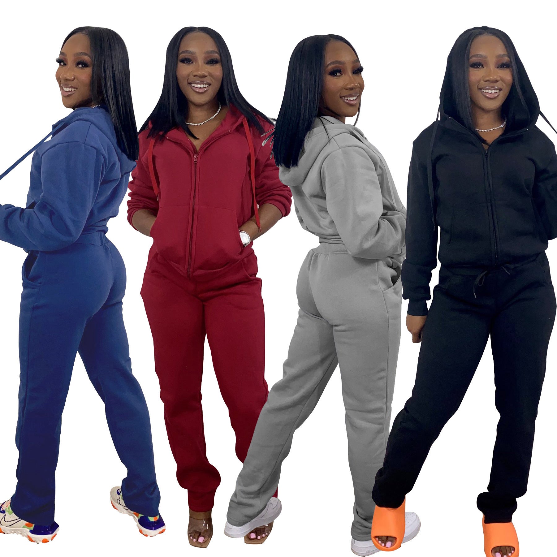 Women Sweatsuit Set 2 Piece Outfits Casual Hoodies Tops And Sweatpants Jogger Tracksuits Loose Trousers - Heritage cosmetics and beauty care