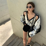 Fake Two Off-shoulder Floral Shirts For Women Heritage cosmetics and beauty care