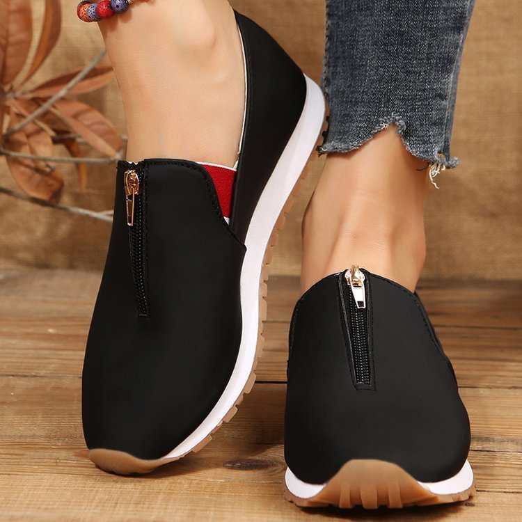 Zip Flats Shoes Comfortable Non Slip Loafers Women - Heritage cosmetics and beauty care