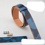 Camouflage Vegetable Tanned Leather Semi-finished Belt Strip Without Hole Belt Strip - Heritage cosmetics and beauty care