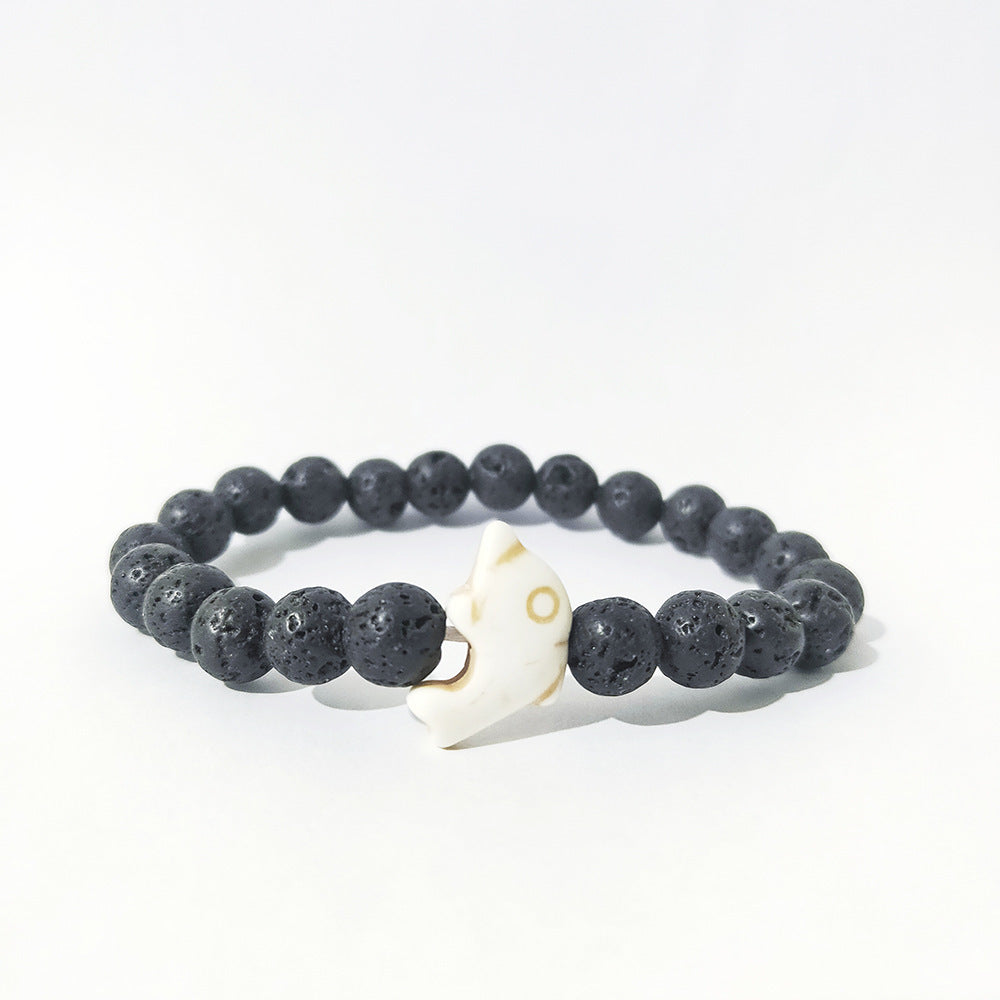 Dolphin Volcanic Rock Elastic Bracelets - Heritage cosmetics and beauty care