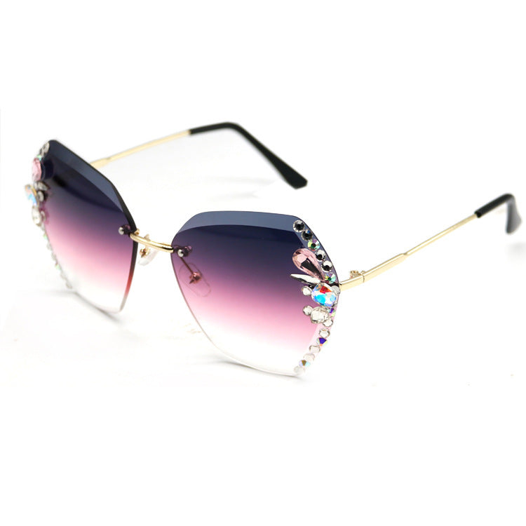 Women's Rhinestone Frameless Sunglasses - Heritage cosmetics and beauty care