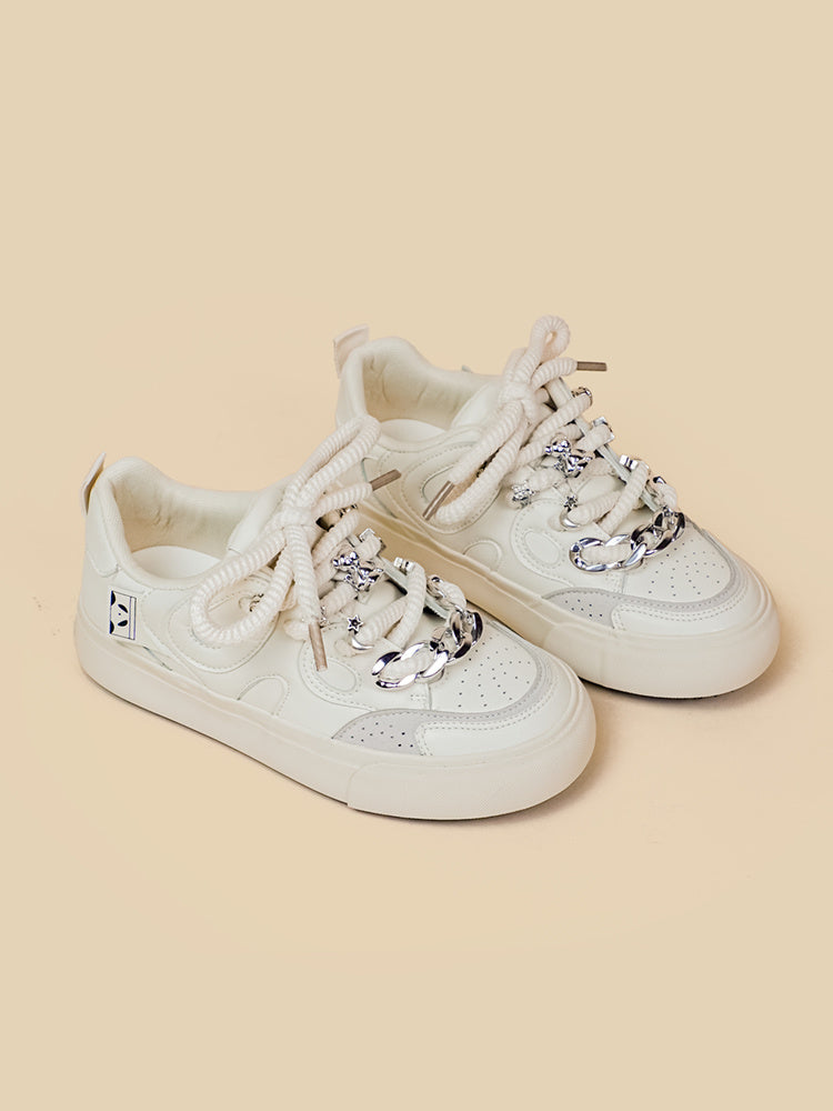 Casual Women's White Low-top Sneakers - Heritage cosmetics and beauty care