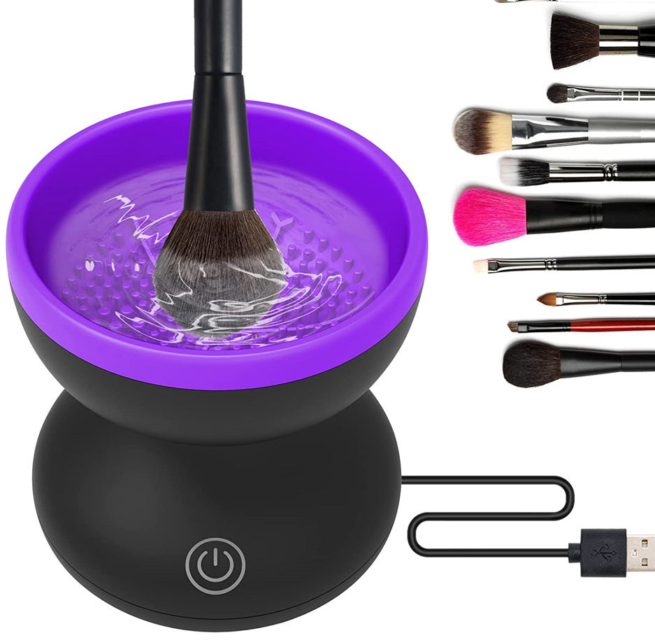 Electric Makeup Brush Cleaner Machine Portable Automatic USB Cosmetic Brush Cleaner Tools For All Size Beauty Makeup Brushes Set - Heritage cosmetics and beauty care