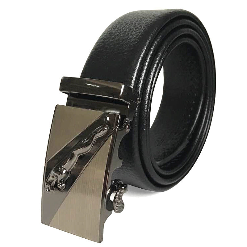 Scratch-resistant Edging Microfiber Belt Men's Automatic Buckle With Lychee Pattern - Heritage cosmetics and beauty care