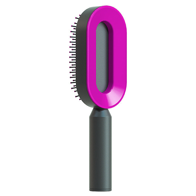 Self Cleaning Hair Brush For Women One-key Cleaning Hair Loss Airbag Massage Scalp Comb Anti-Static Hairbrush - Heritage cosmetics and beauty care