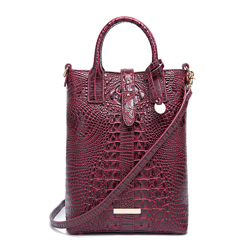 Women's Retro Multi-color Concave-convex Crocodile Pattern Shoulder Bag Heritage cosmetics and beauty care