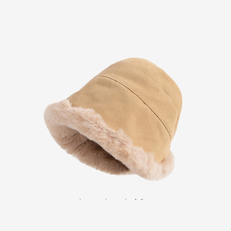 Warm Velvet Fashion Face-covering Basin Hat - Heritage cosmetics and beauty care