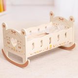 ROBOTIME Doll Crib Wooden Baby Doll Cradle Doll Bed Doll Furniture Accessories Doll Rocking Cradle With Bedding For 18 Inch Dolls - Heritage cosmetics and beauty care