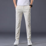 Men's Casual Elastic Slim Fit Small Straight Leg Pants - Heritage cosmetics and beauty care