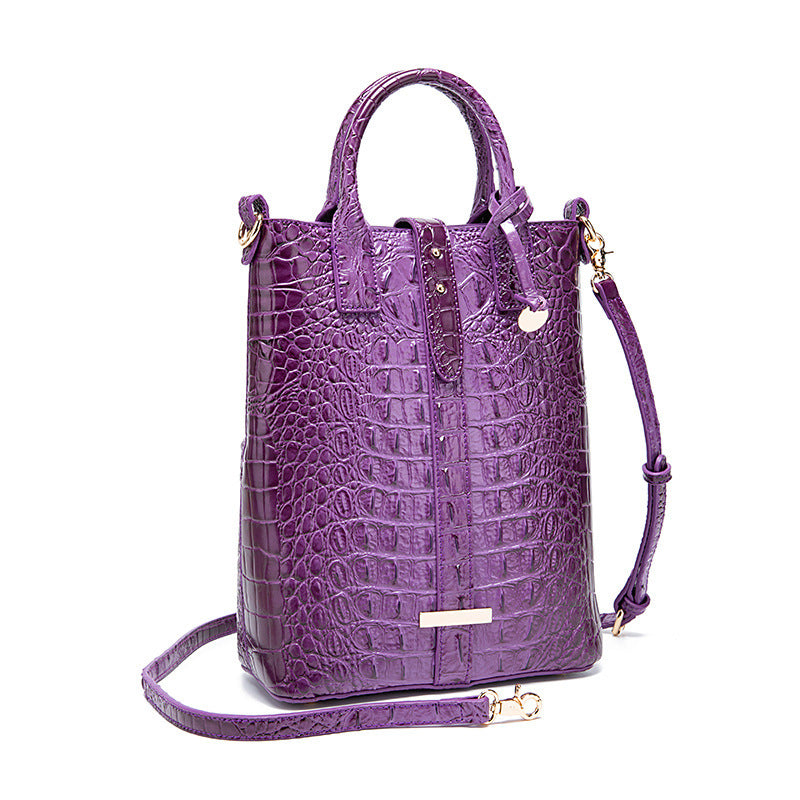 Women's Retro Multi-color Concave-convex Crocodile Pattern Shoulder Bag Heritage cosmetics and beauty care