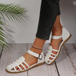 Women's Flat-heeled Closed-toe Hollow Retro Woven Fisherman Sandals Heritage cosmetics and beauty care