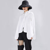 Spring Women's  Design Sense Irregular Loose Long Sleeve Shirts Heritage cosmetics and beauty care