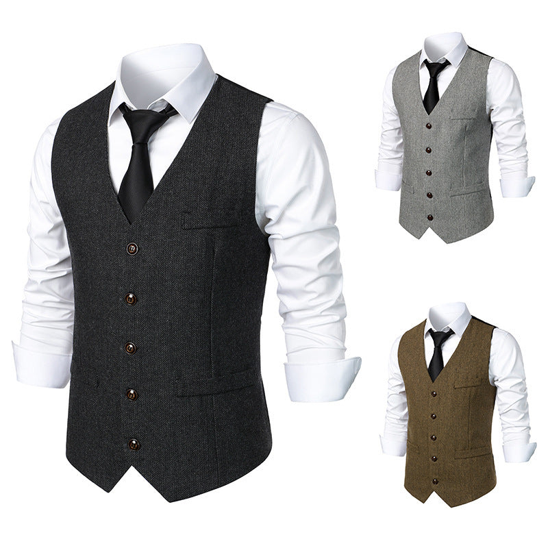 Men's British Style Vintage Suit Vest - Heritage cosmetics and beauty care