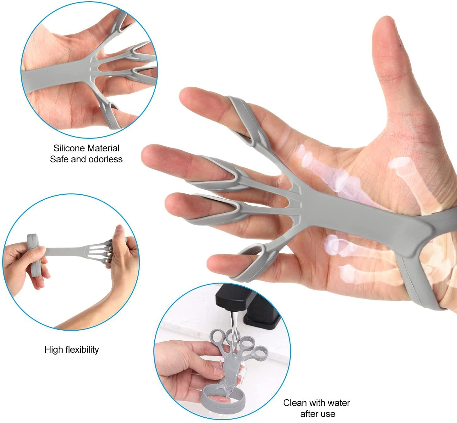 Silicone Grip Device Finger Exercise Stretcher Arthritis Hand Grip Trainer Strengthen Rehabilitation Training To Relieve Pain - Heritage cosmetics and beauty care