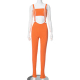 Color Matching Sunken Stripe Suspender Pants Sports And Leisure Suit - Heritage cosmetics and beauty care