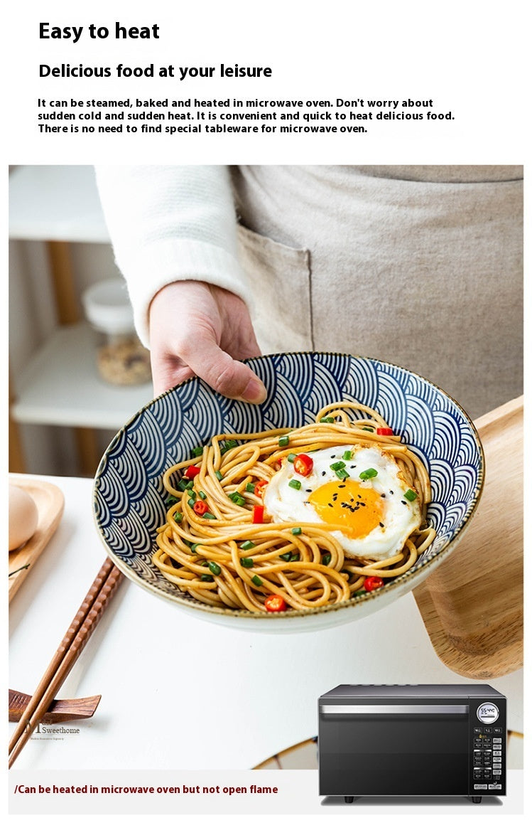 Tableware Ceramic Noodle Bowl Large Bamboo Hat Salad Bowl - Heritage cosmetics and beauty care