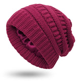 Hats Women's Protective Hairstyles, Warm Woolen Knit Satin Hats - Heritage cosmetics and beauty care