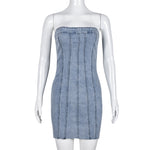 Fashion Backless Tube Denim Dress Summer Sexy Y2K Slim Short Dresses For Women Clothing Heritage cosmetics and beauty care