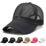 Summer Sunhat Breathable Men's And Women's Mesh Hats Outdoor Solid Color Caps - Heritage cosmetics and beauty care