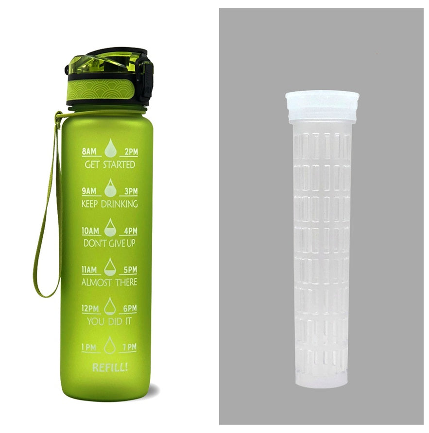 1L Tritan Water Bottle With Time Marker Bounce Cover Motivational Water Bottle Cycling Leakproof Cup For Sports Fitness Bottles - Heritage cosmetics and beauty care