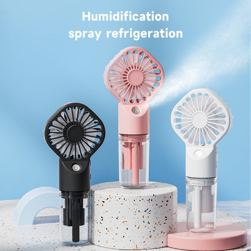 Strong Power Spray Humidification Small Fan Humidification Usb Charging Portable Fan Icy And Refreshing Fan Water Supplement - Heritage cosmetics and beauty care