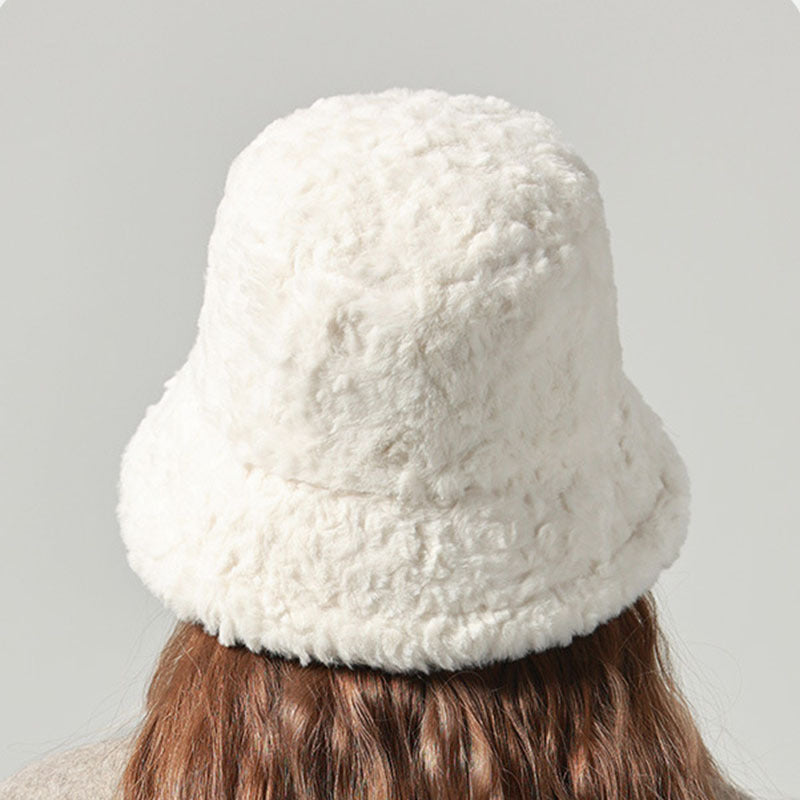 Lambswool Fisherman Hat Winter Warm Fashionable Solid Color Hats For Women - Heritage cosmetics and beauty care